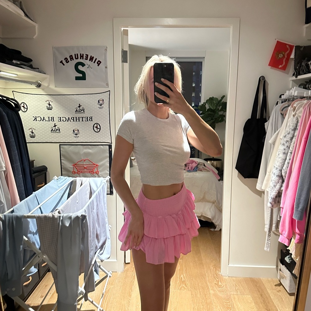 H&m cropped Light Gray Ribbed Short Sleeve Tee - Picture 2 of 5